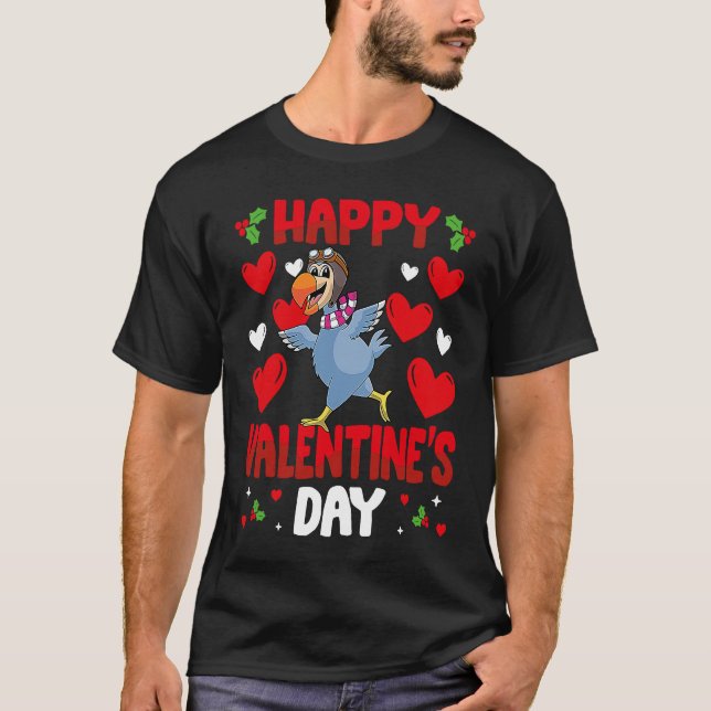 Camiseta Happy Valentines Day Dodo Bird Heart Love Animal (Anverso)