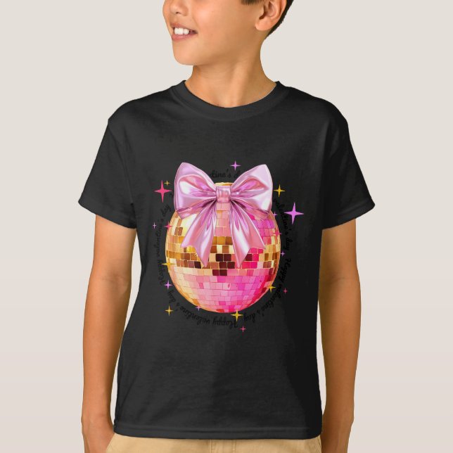 Camiseta Happy Valentine's Day Funny Coquette Disco Ball Gi (Anverso)