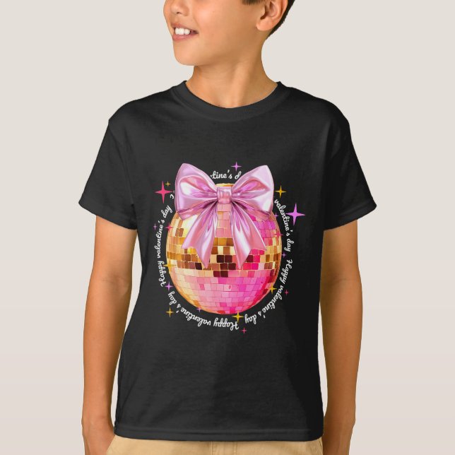 Camiseta Happy Valentine's Day Funny Coquette Disco Ball Gi (Anverso)