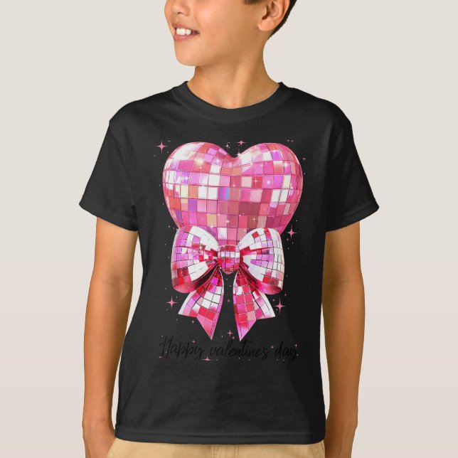 Camiseta Happy Valentine's Day Funny Coquette Disco Ball He (Anverso)