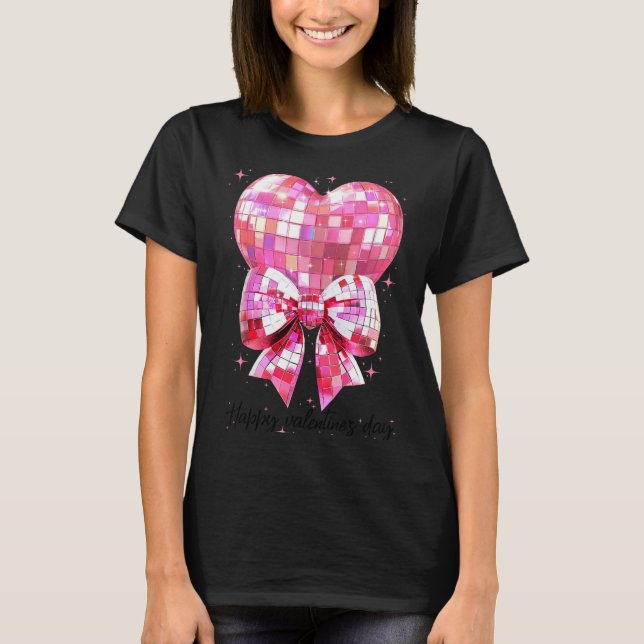 Camiseta Happy Valentine's Day Funny Coquette Disco Ball He (Anverso)