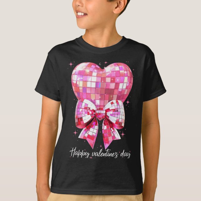 Camiseta Happy Valentine's Day Funny Coquette Disco Ball He (Anverso)