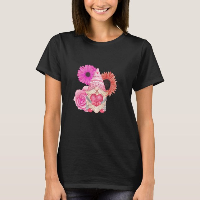 Camiseta Happy Valentine's Day Gnome Sunflowers (Anverso)