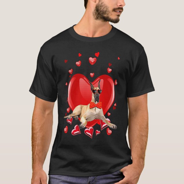 Camiseta Happy Valentines Day Great Dane   Dog  V Day (Anverso)