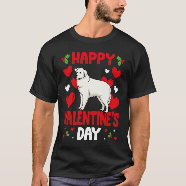 Camiseta Happy Valentines Day Great Pyrenees Heart Love Ani (Anverso)