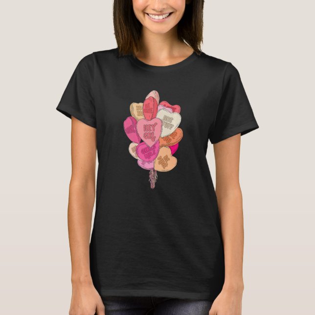 Camiseta Happy Valentine's Day Heart Balloon Candy Groovy V (Anverso)
