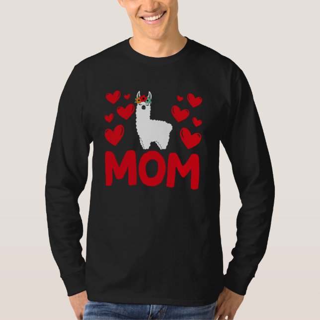 Camiseta Happy Valentine's Day Llama Mom Mothers Day Valent (Anverso)