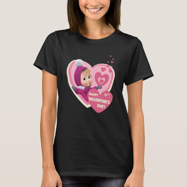 Camiseta Happy Valentine's Day Masha and the Bear  1 (Anverso)