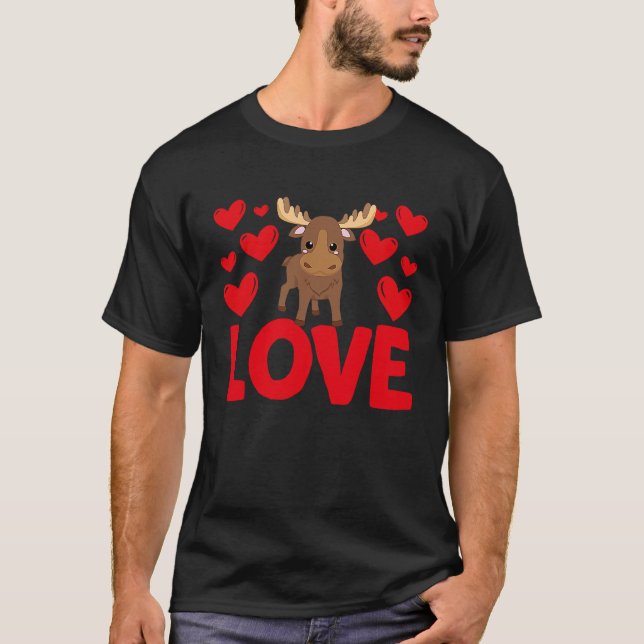 Camiseta Happy Valentine's Day Moose Mom Mothers Day Valent (Anverso)
