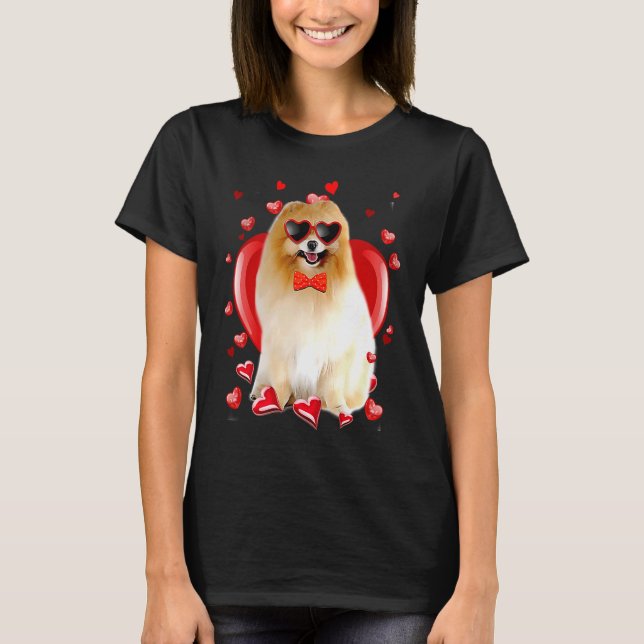 Camiseta Happy Valentines Day Pomeranian   Dog  V Day (Anverso)