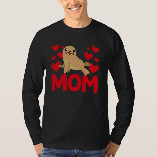 Camiseta Happy Valentine's Day Sea Lion Mom Mothers Day Val (Anverso)