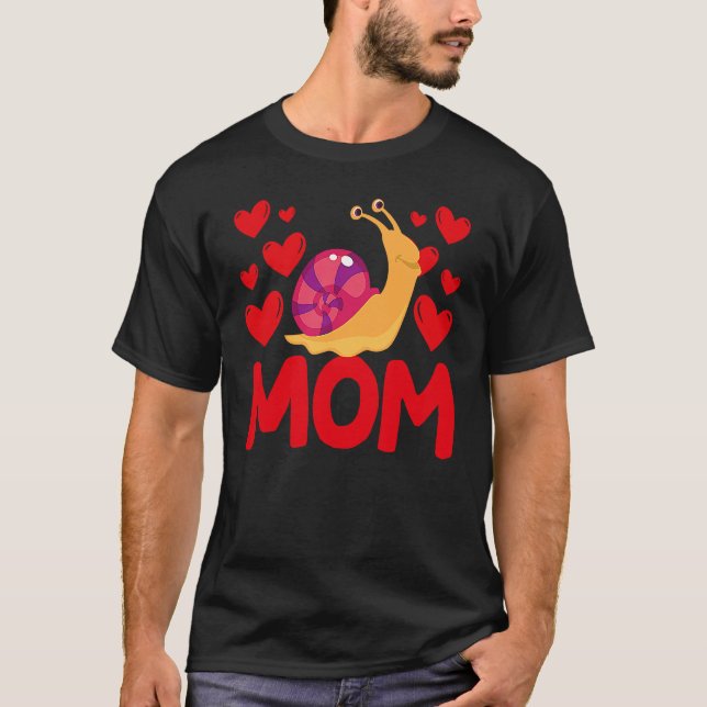 Camiseta Happy Valentine's Day Snail Mom Mothers Day Valent (Anverso)