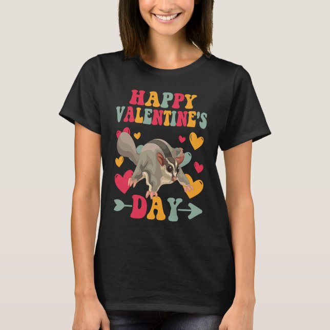 Camiseta Happy Valentines Day Sugar Glider Heart Love Groov (Anverso)