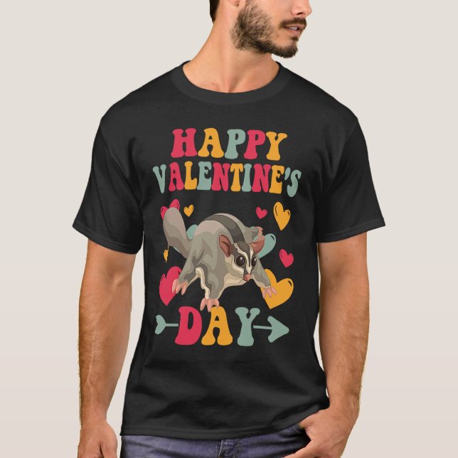 Camiseta Happy Valentines Day Sugar Glider Heart Love Groov (Anverso)