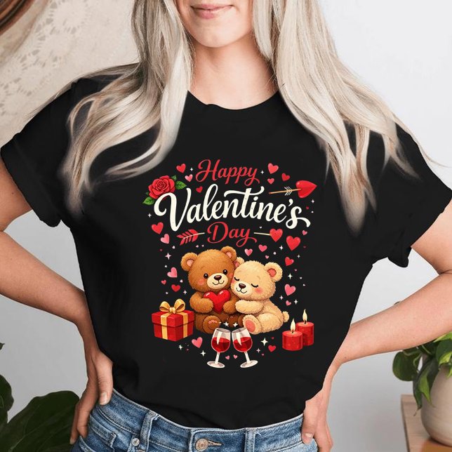 Camiseta Happy Valentine's Day T-Shirt | Cute Bear Couple (Subido por el creador)