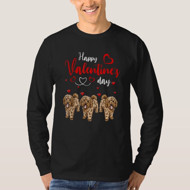 Camiseta Happy Valentine's Day Three Cute Cockapoo Dogs Lov (Anverso)