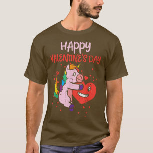 Camiseta Happy Valentines Day Unicorn Heart Toddler Girls V