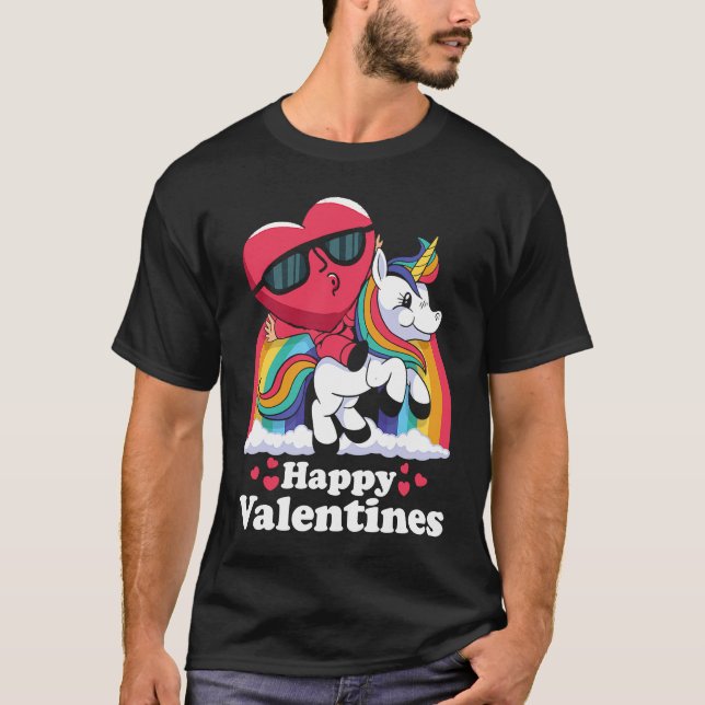 Camiseta Happy Valentines Heart Unicorn (Anverso)