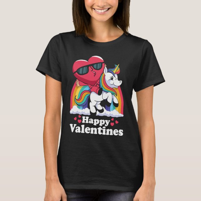 Camiseta Happy Valentines Heart Unicorn (Anverso)