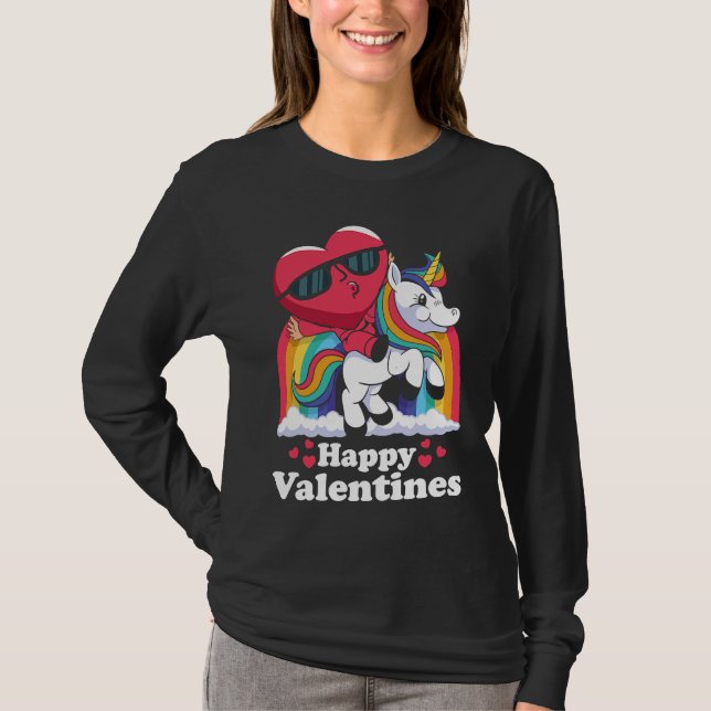 Camiseta Happy Valentines Heart Unicorn (Anverso)