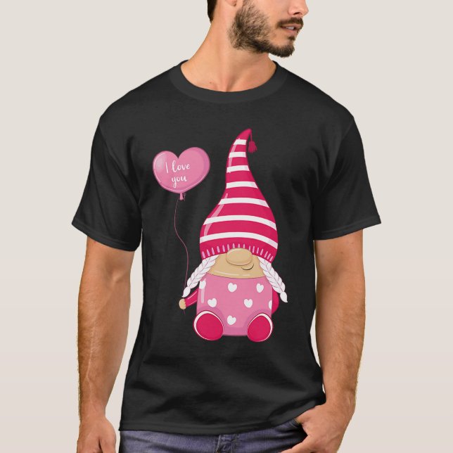 Camiseta Happy Valentineu2019s Day Female Gnome I Love You (Anverso)