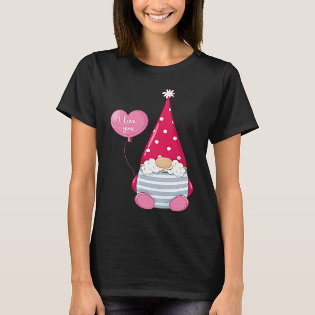 Camiseta Happy Valentineu2019s Day Male Gnome with I Love Y (Anverso)