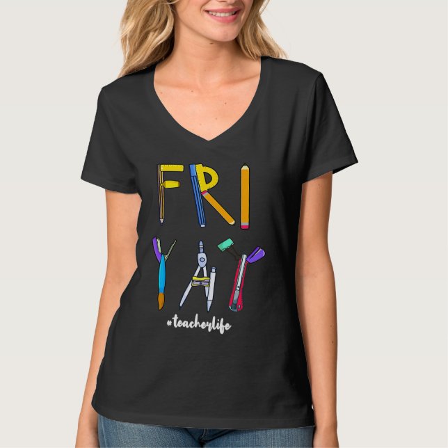Camiseta Happy Weekend Friday Teacher (Anverso)