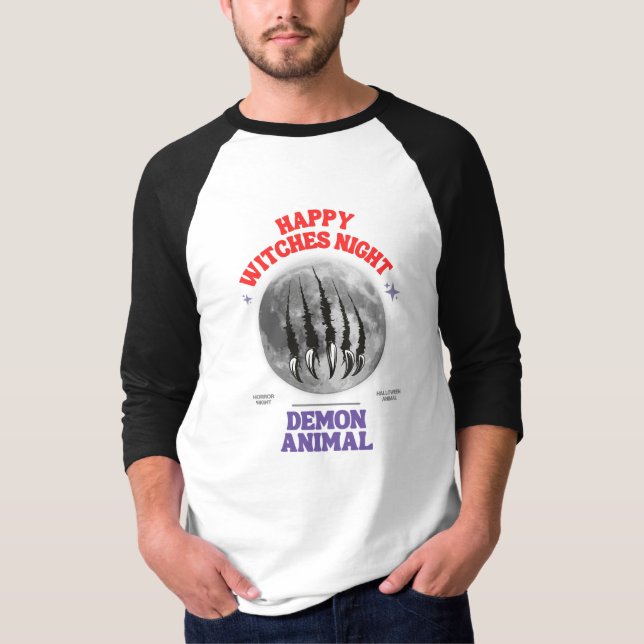 Camiseta happy witches night demon animal (Anverso)