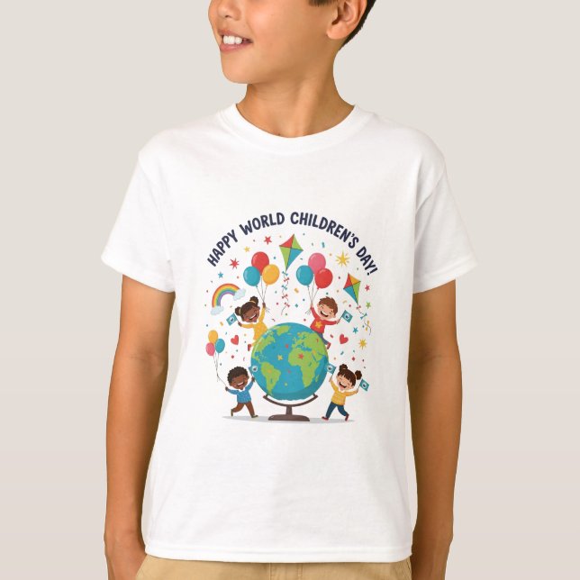 Camiseta Happy world children's day T-shirt for Boys (Anverso)
