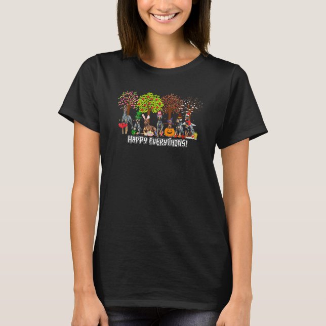 Camiseta HappyEverything Doberman Dog Seasons All Year Tree (Anverso)