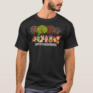 Camiseta HappyEverything Yorkie Dog Seasons All Year Tree L