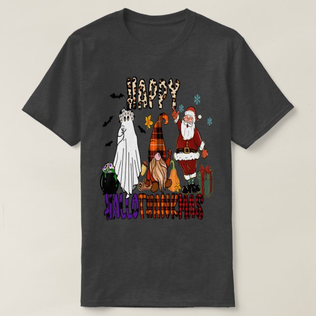 Camiseta happyhallothanksmas 3 (Diseño del anverso)