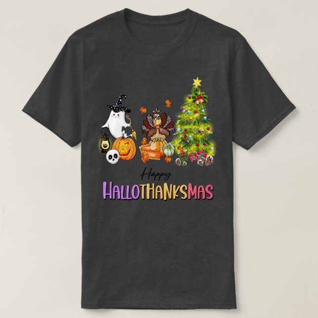 Camiseta happyhallothanksmas 9 (Diseño del anverso)