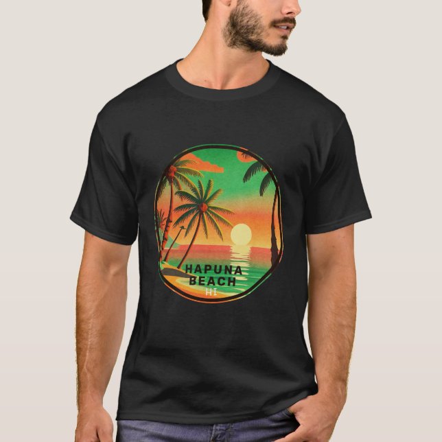 Camiseta Hapuna Beach Hawaii Vintage Sunset Souvenirs 1950 (Anverso)