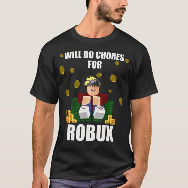 Camiseta Hará Tareas Graciosas Para Robux Computer Video Ga (Anverso)