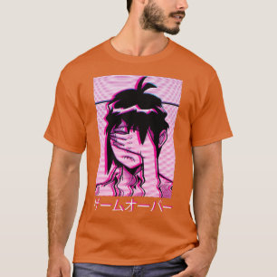 Camiseta Harajuku Eboy Tokyo Vapor Wave Cuida Japón rosa