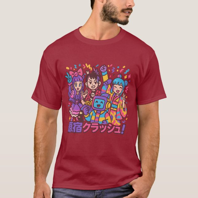 Camiseta Harajuku Fusion Squad – Style Clash, Unity Strong (Anverso)