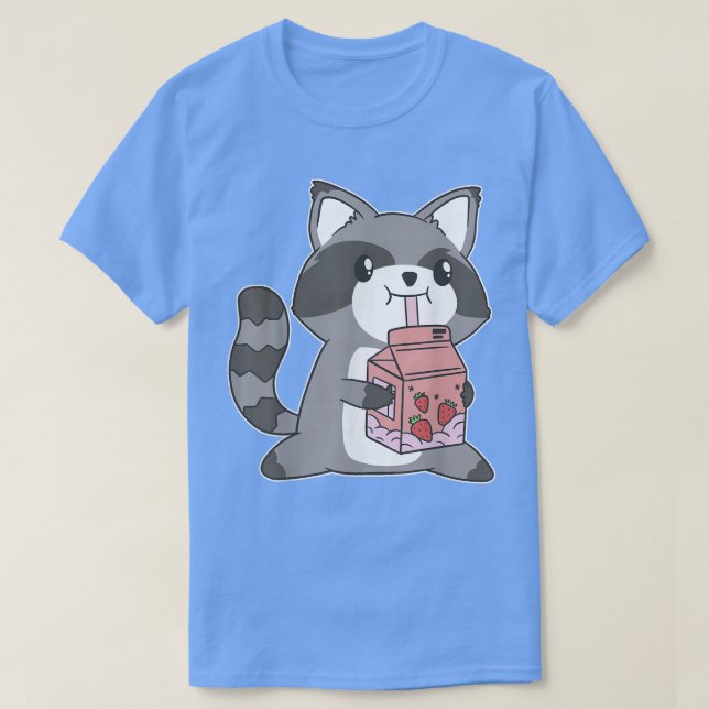 Camiseta Harajuku Japón Anime Cute Kawaii Raccoon japonés (Diseño del anverso)