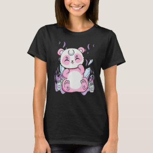 Camiseta Harajuku Panda Y El Gótico Nu Oyen Por Un Abanico 