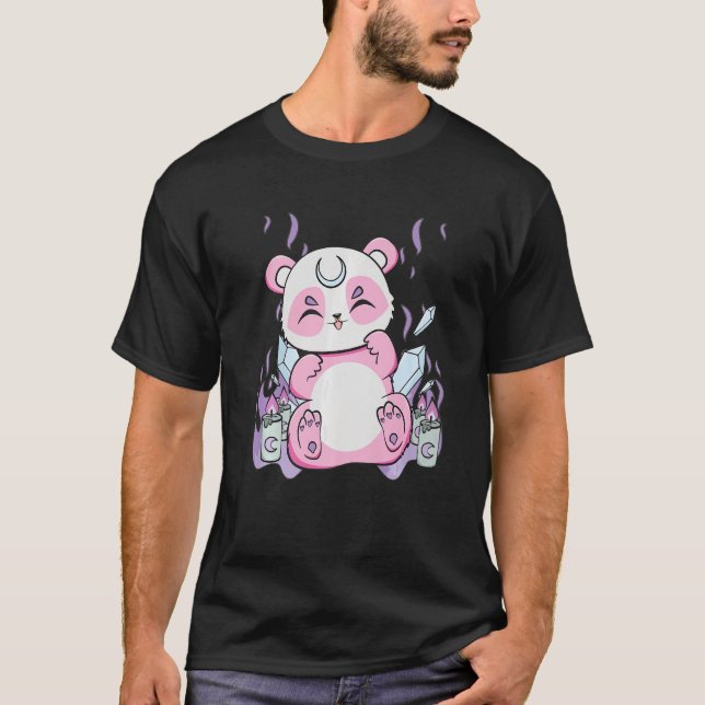 Camiseta Harajuku Panda Y El Gótico Nu Oyen Por Un Abanico  (Anverso)