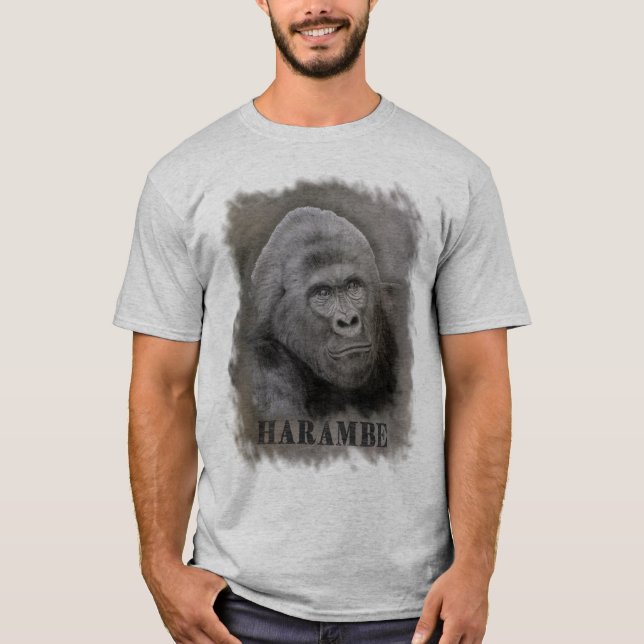 Camiseta Harambe (dibujo gráfico) - Tamaño de imagen grande (Anverso)