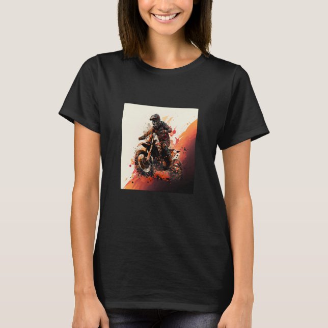 Camiseta Hard motocross rider Offroad action (Anverso)