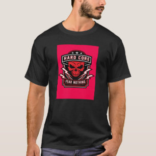 Camiseta Hardcore Fear Nothing Red Skull Badge Tee