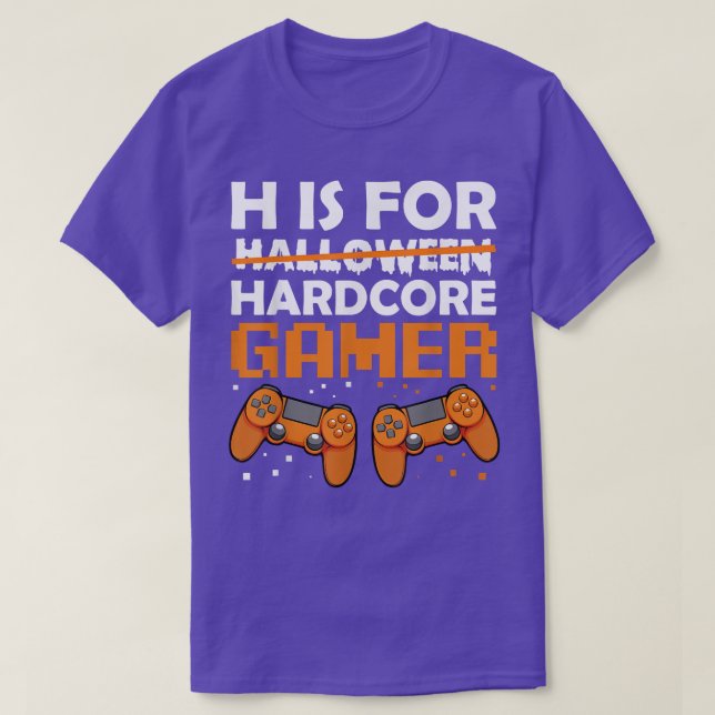 Camiseta Hardcore Gamer Lazy Halloween Costume Videogame Co (Diseño del anverso)