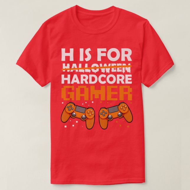 Camiseta Hardcore Gamer Lazy Halloween Costume Videogame Co (Diseño del anverso)