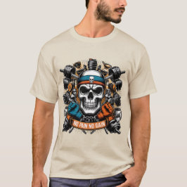 Camiseta Hardcore Gym Skull Bodybuilding Motivation Design