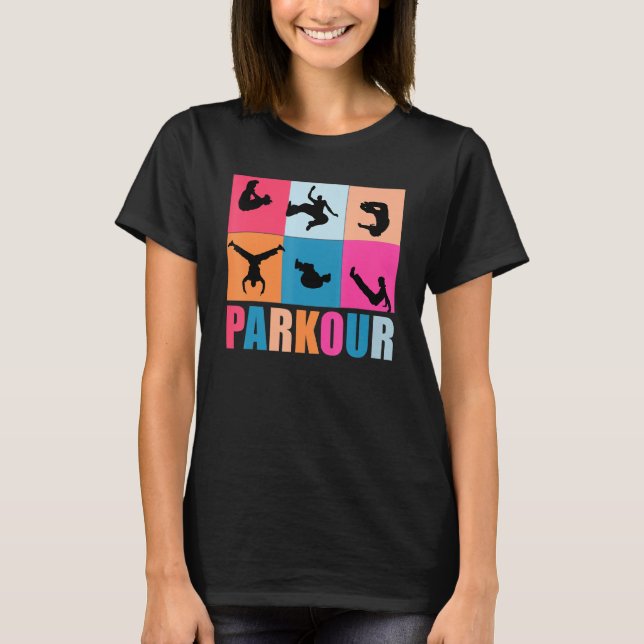 Camiseta Hardcore Parkour Pop Art Silhoutte Team Traceur Sh (Anverso)