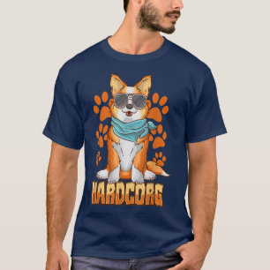 Camiseta Hardcorg Corgi Pun Gracioso Perro Corgi Con Gafas 
