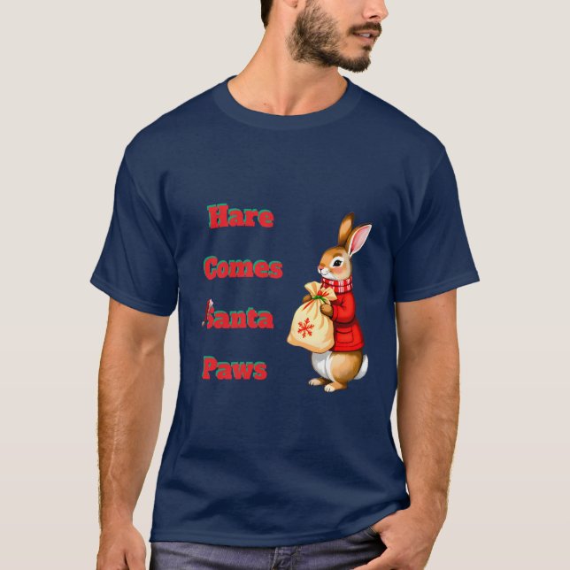 Camiseta Hare Comes Santa Paws T-Shirt (Anverso)