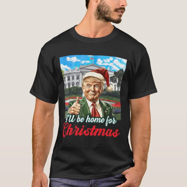 Camiseta Haré Hogar A Los Navidades Trump Divertidos Pajama (Anverso)